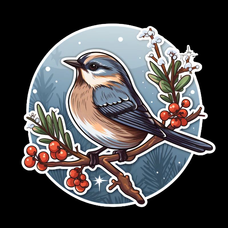 Cute, wintry bird