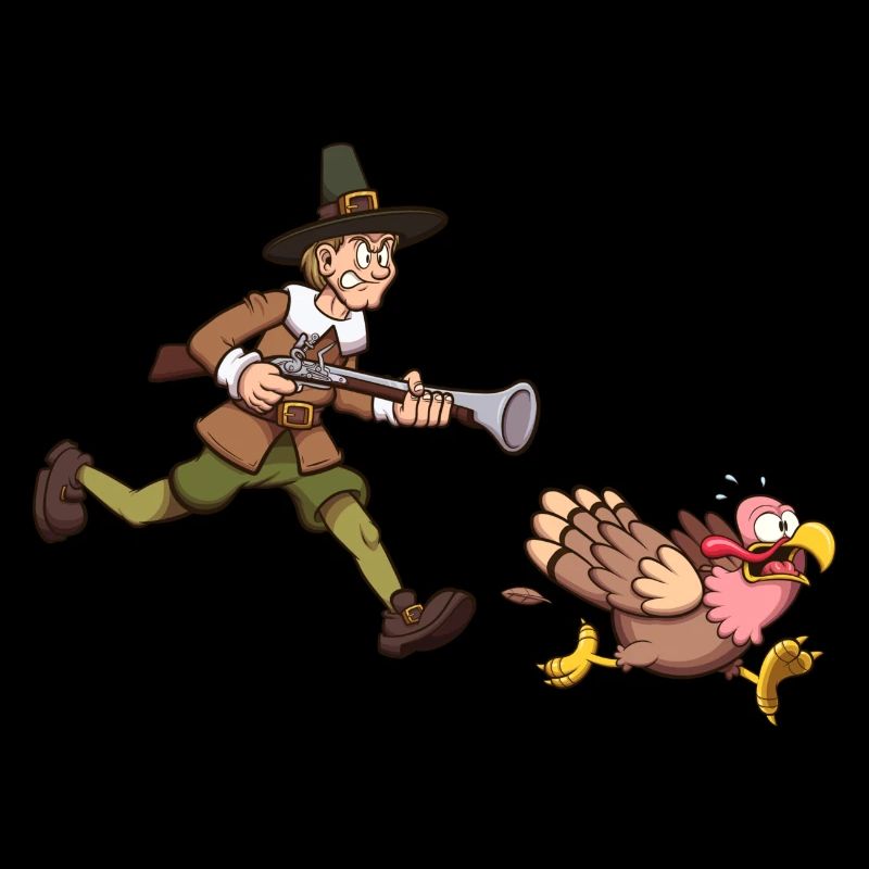Pilgrim Hunting Turkey