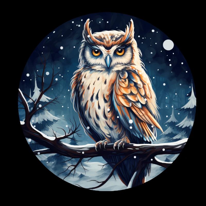 Eagle owl in winter night