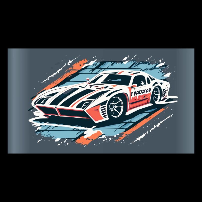 Voiture de course Blanc-Rouge