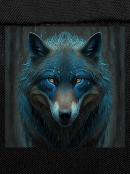 Blauer Wolf im Wald