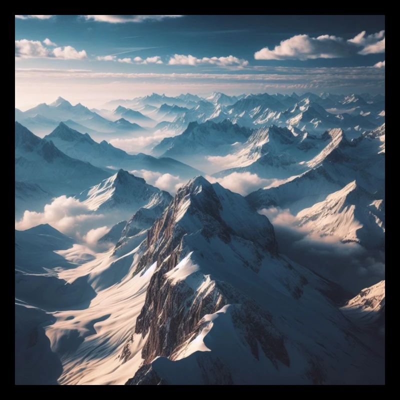 Mountain landscape above the clouds