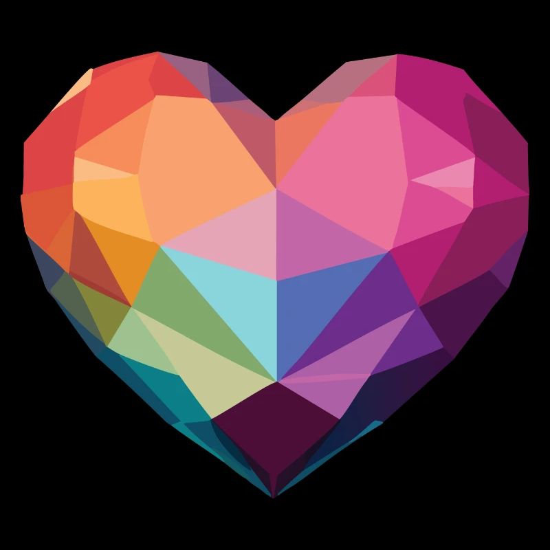 Liebe - Low Poly Herz