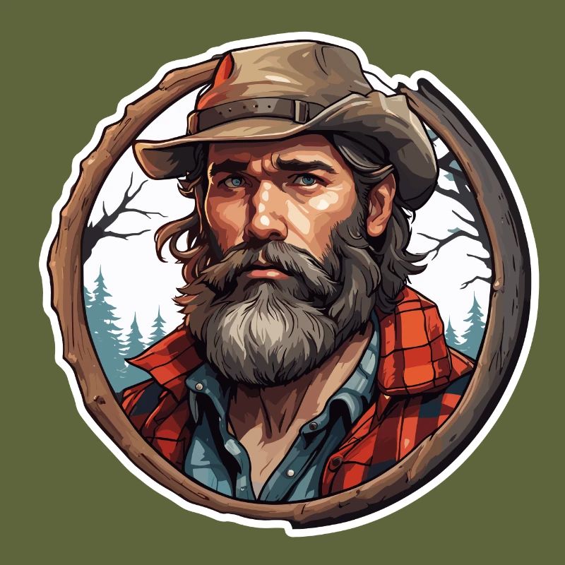 Lumberjack / Man / Beard / Forest / Shirt / Tree