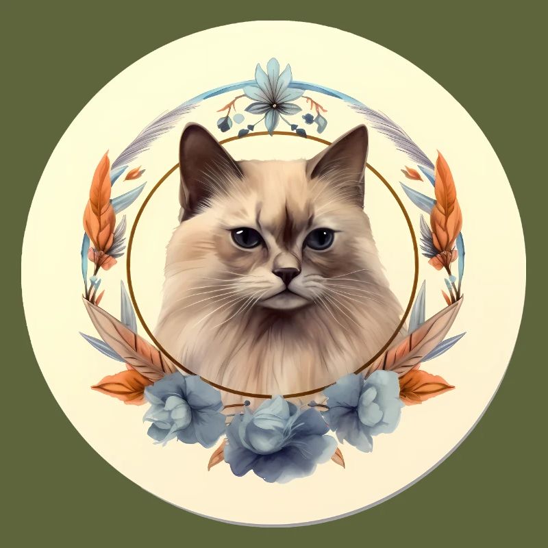 Burmesische Katze Boho Elemente, Katzen