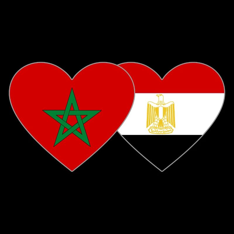 Maroc Egypte Drapeau Coeur