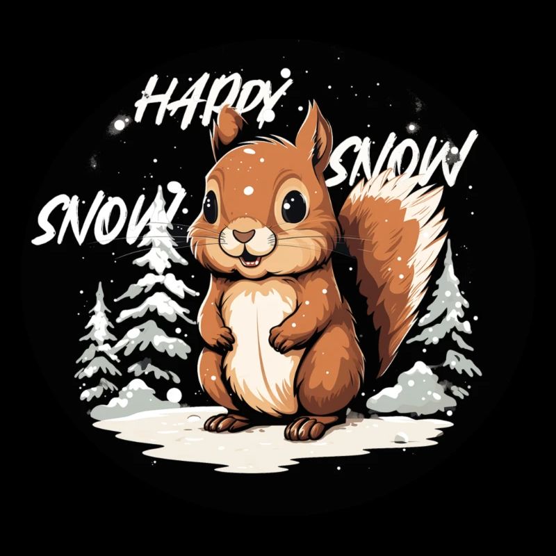 Happy Snow Squirrel