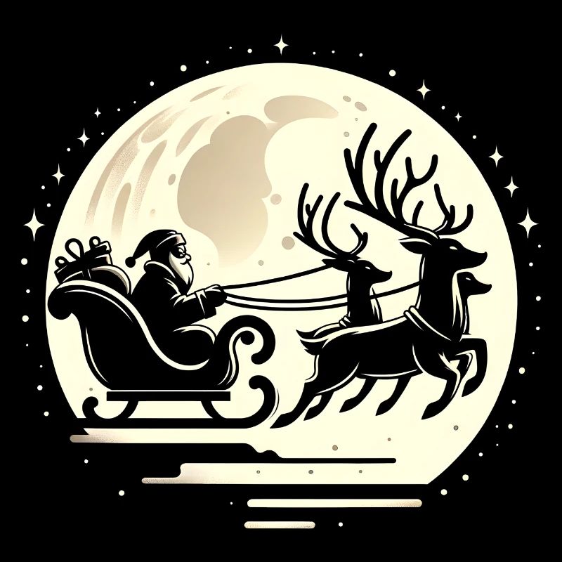 Santa Sleigh Ride in the Moonlight