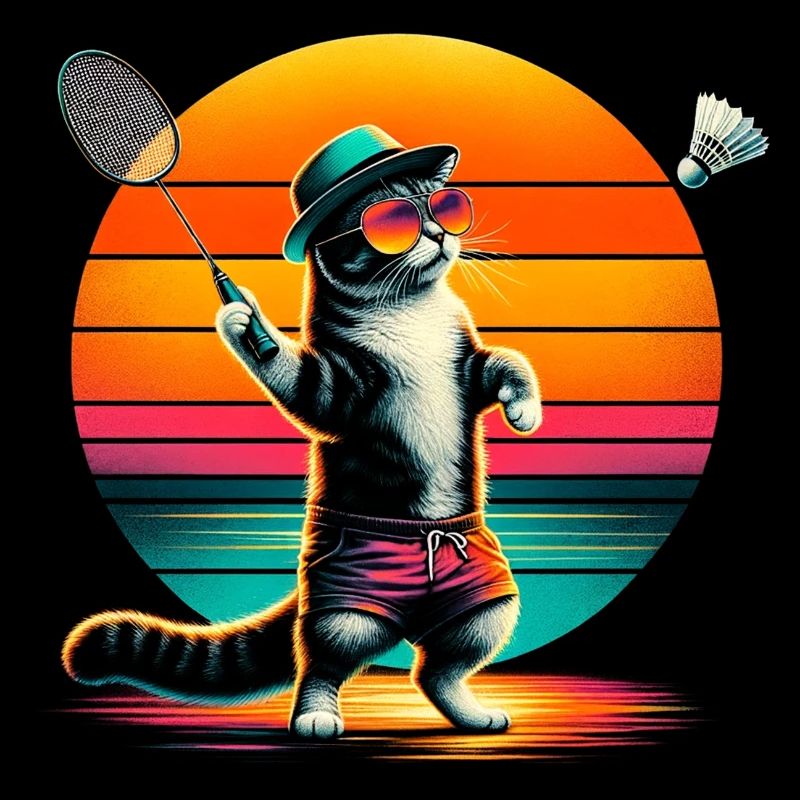 Katze Federball