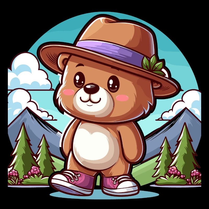 Cute bear with hat