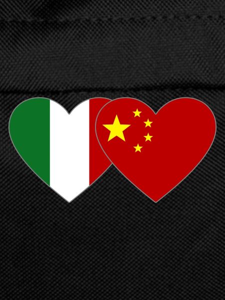 Italy China Flag Heart