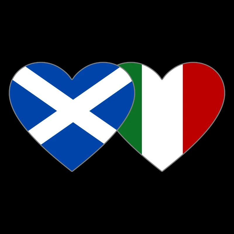 Ecosse Italie Drapeau Coeur