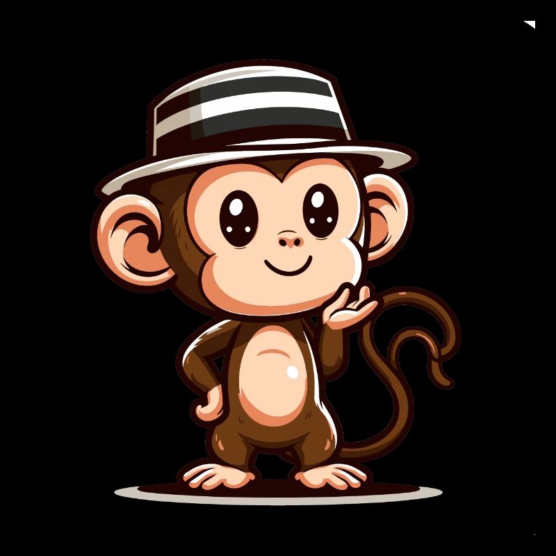 Cute monkey with hat