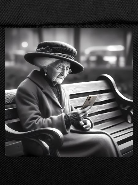 Granny with smartphone