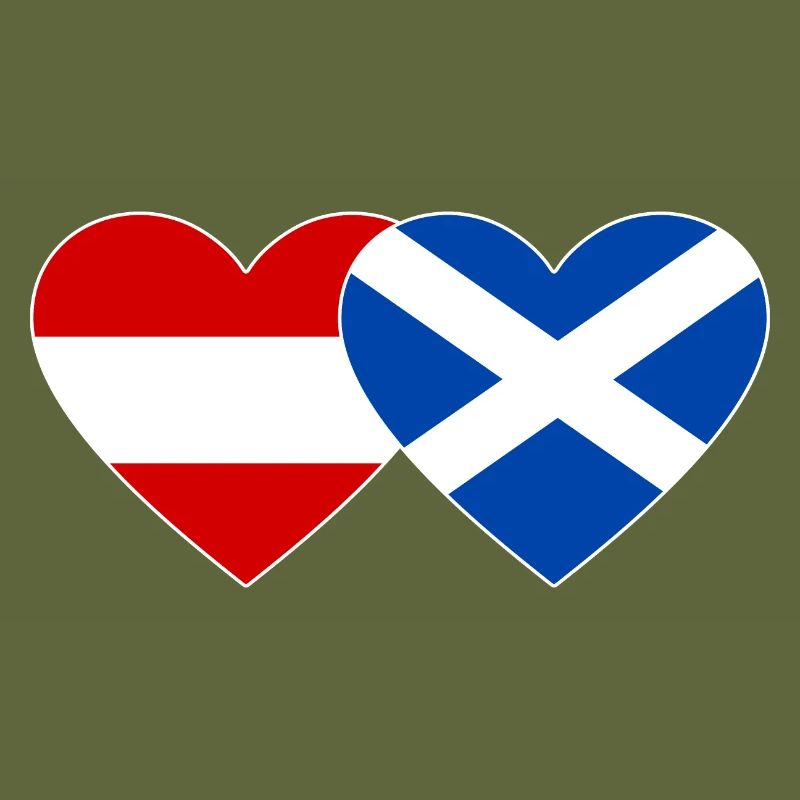 Autriche Ecosse drapeau coeur