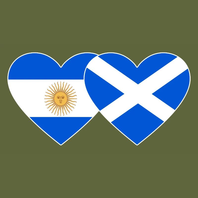 Argentine Ecosse Drapeau Coeur