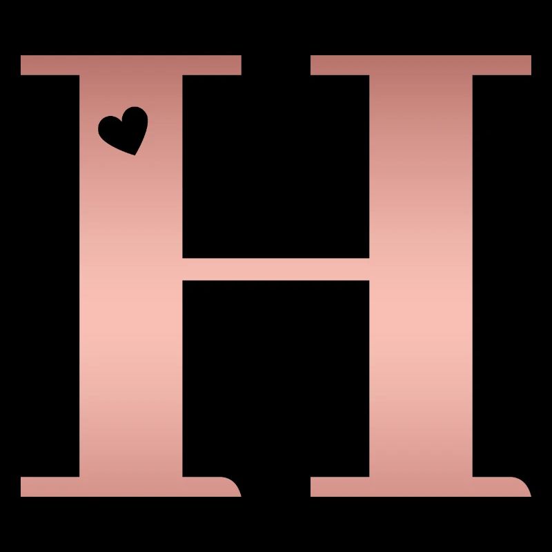 letter H rose gold
