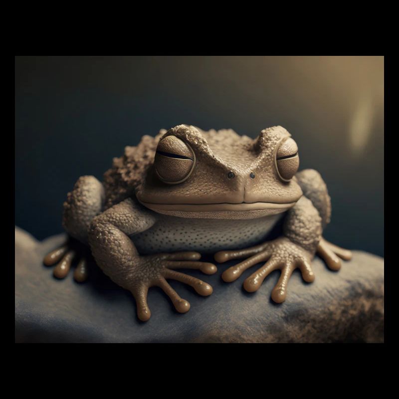 Cute animals doing hibernation – toad