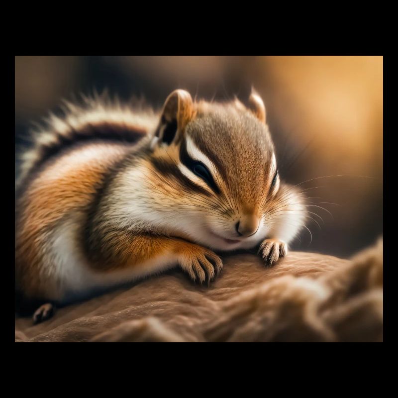 Cute animals doing hibernation – chipmunk