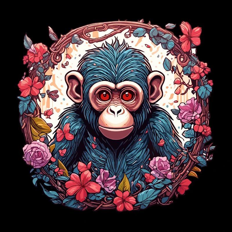 Affe / Tier / Zoo / Schimpanse / Wild / Comic