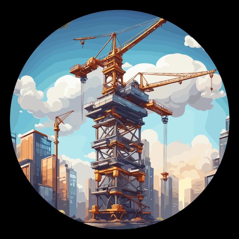 Crane / construction site / winch / crane system