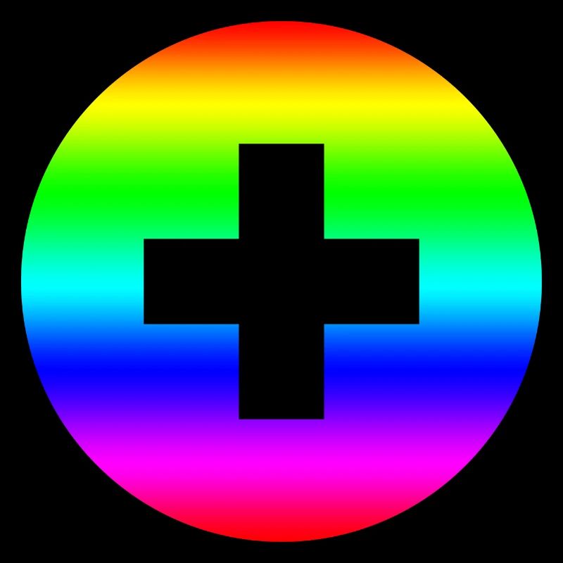 Runder Regenbogen plus Kreuz