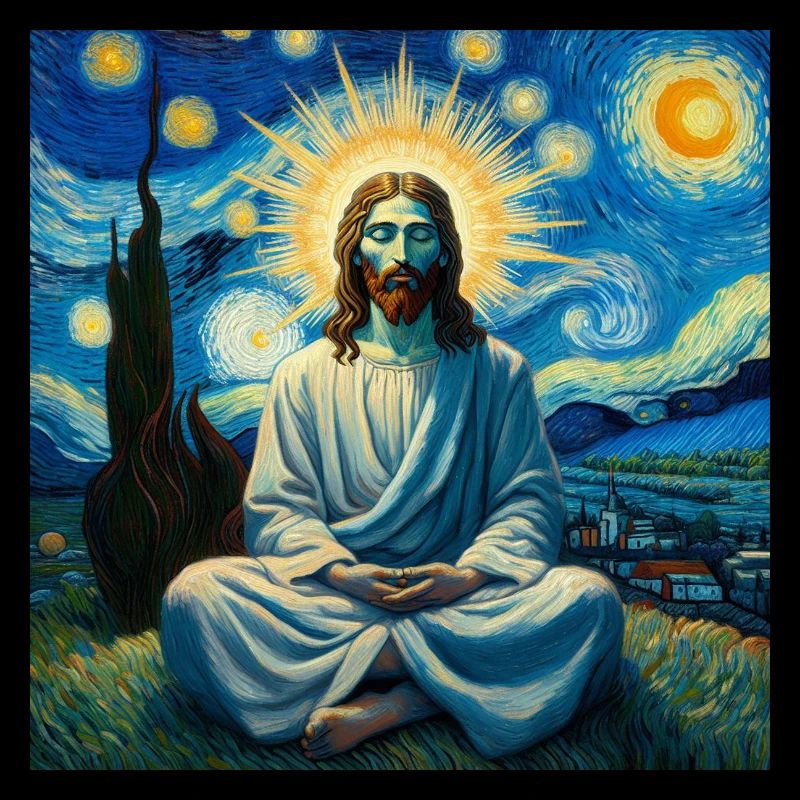 Van Gogh style Jesus Meditating