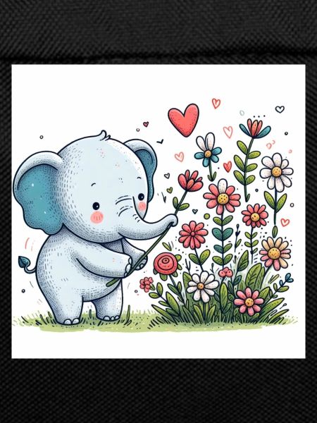 Elephant picking flowers