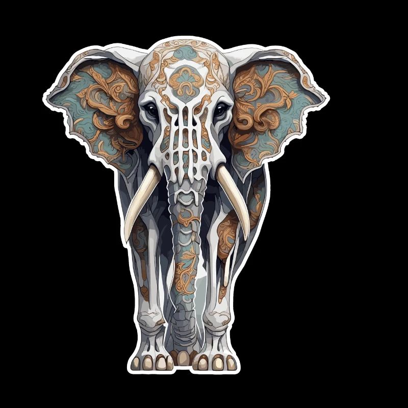 Elefant / Tier / Orientalisch / Blumen / Muster