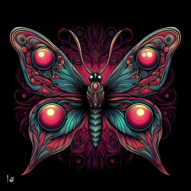 Scary butterfly with skull