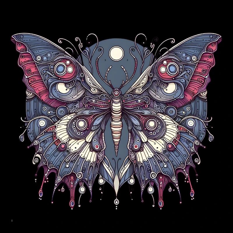 Scary butterfly with skull