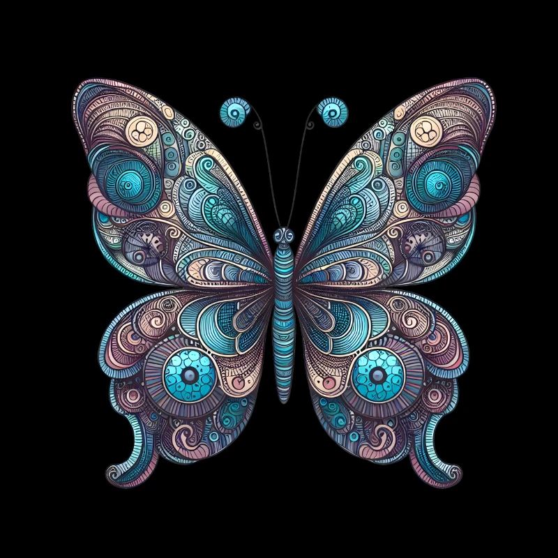 Scary butterfly with skull