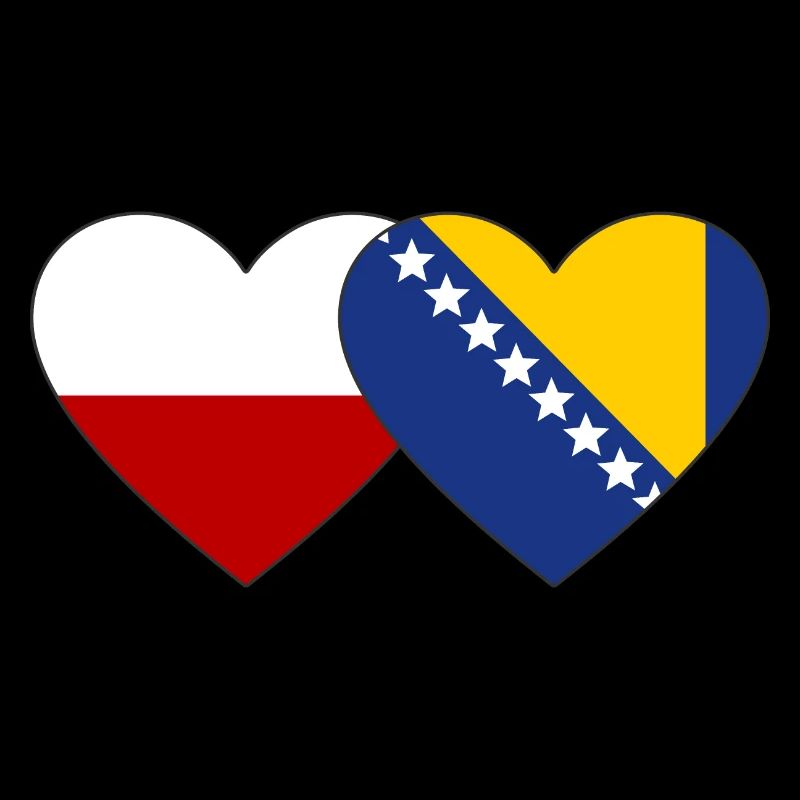 Pologne Bosnie Drapeau Coeur