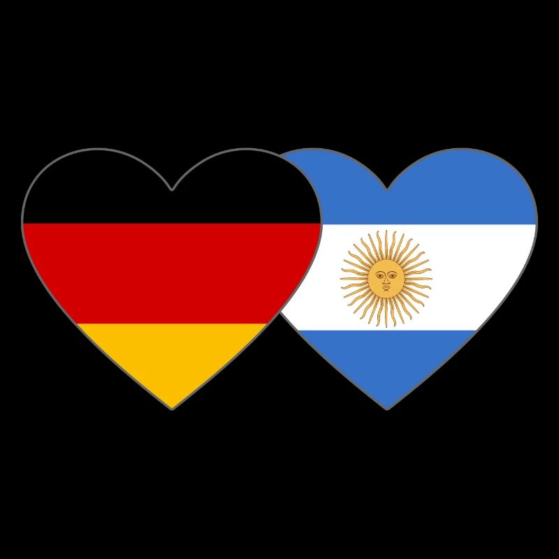 Germany Argentina Flag Heart
