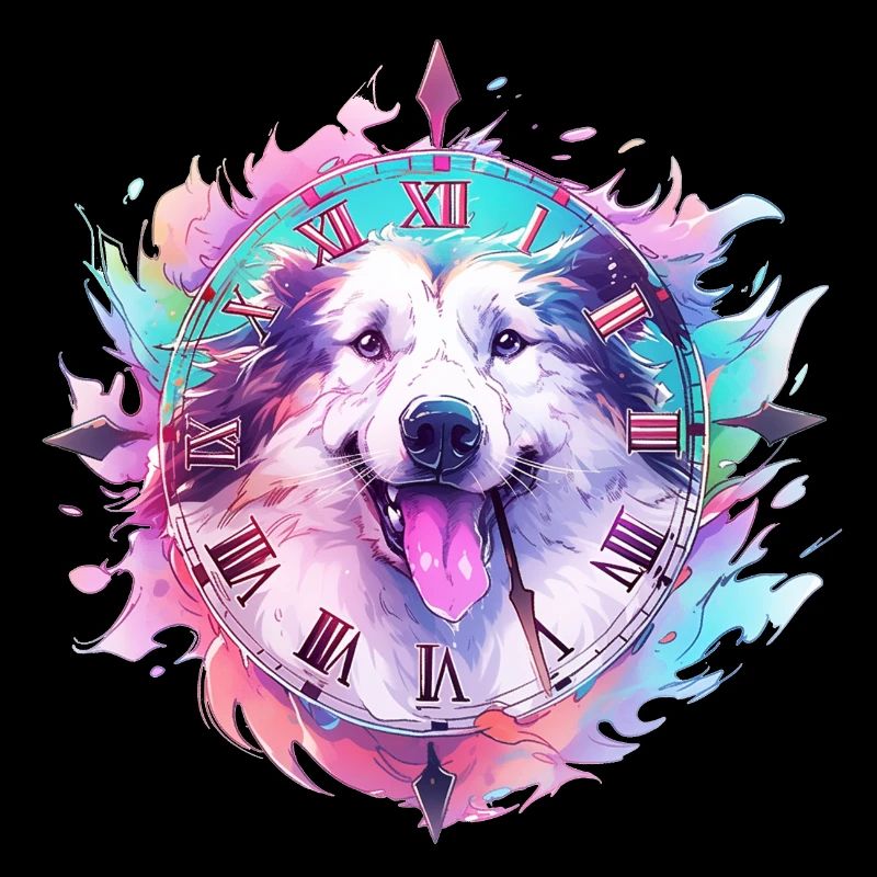 Le chien bleu et violet