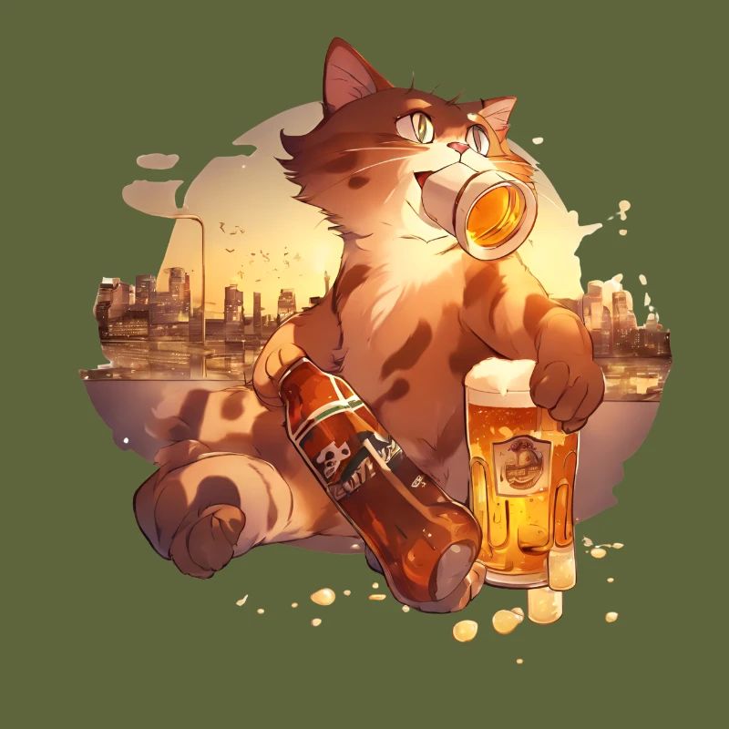 Paws & Pints: Katze mit Bier-Tee