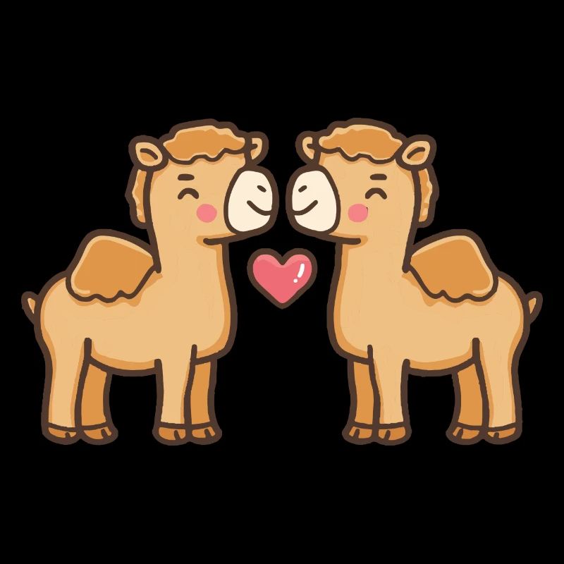 Kamel Comic Paar Liebe