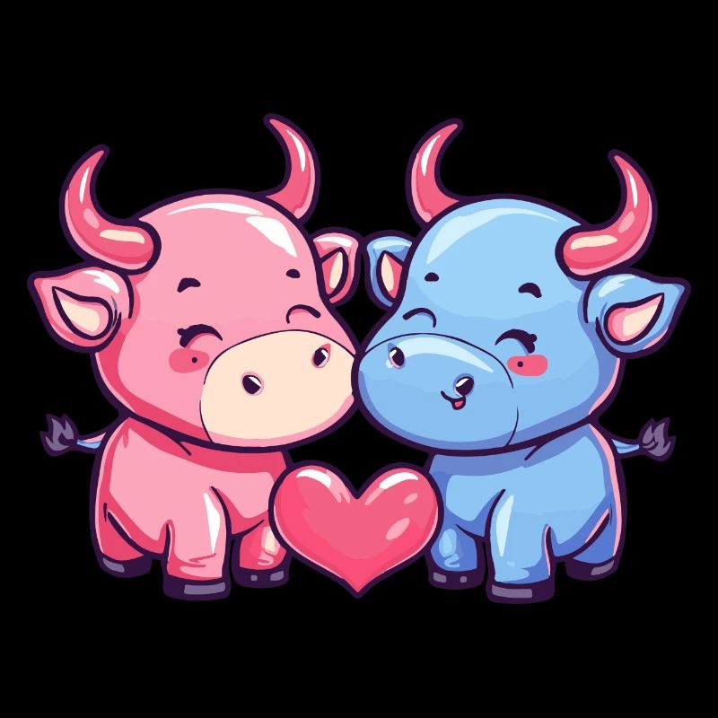 Stier Comic Paar Liebe