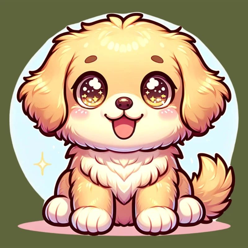 Illustration numérique de mignon extra kawaii doré