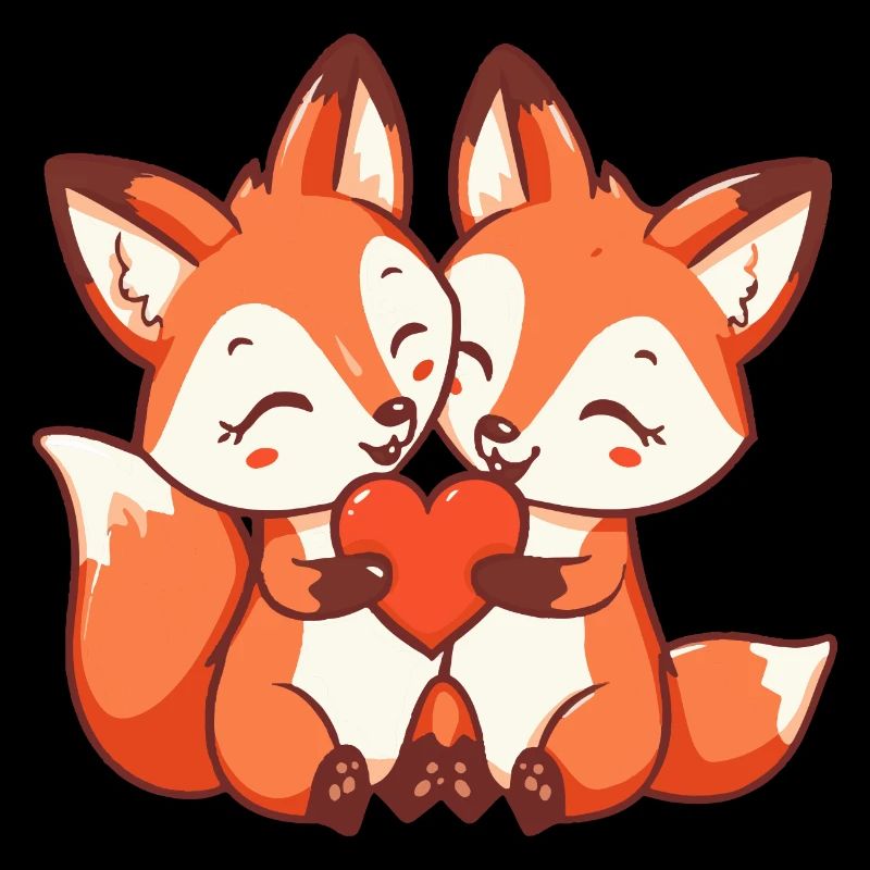 Fuchs Comic Paar Liebe