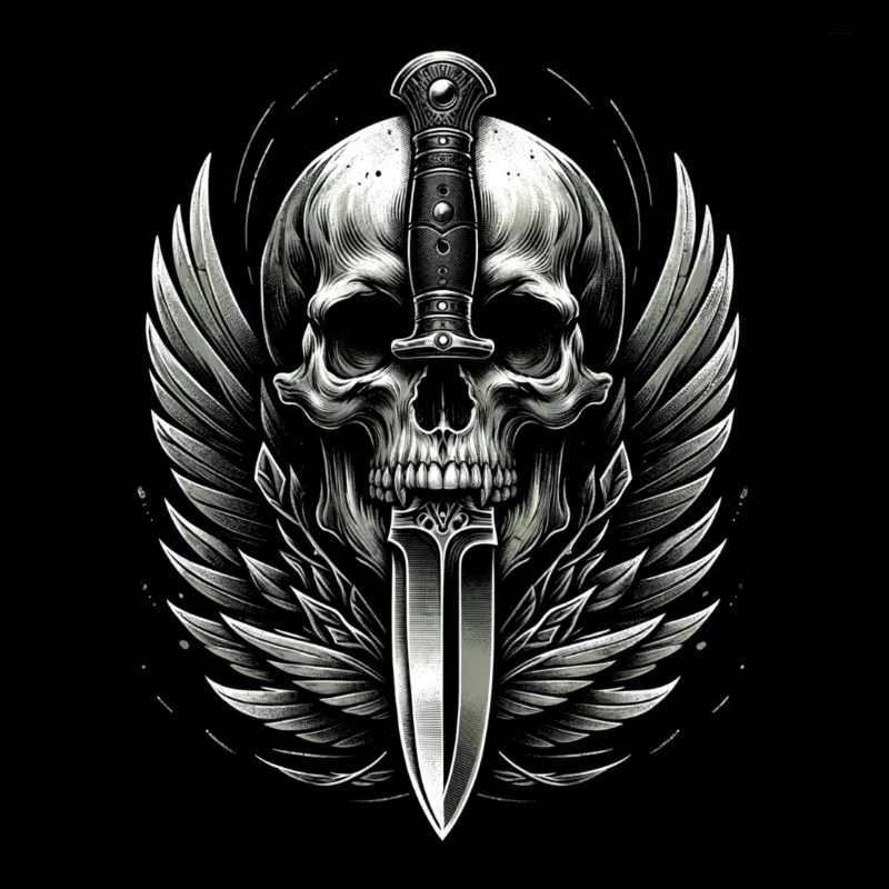 Winged Victory: Skull Crowned with Dagger