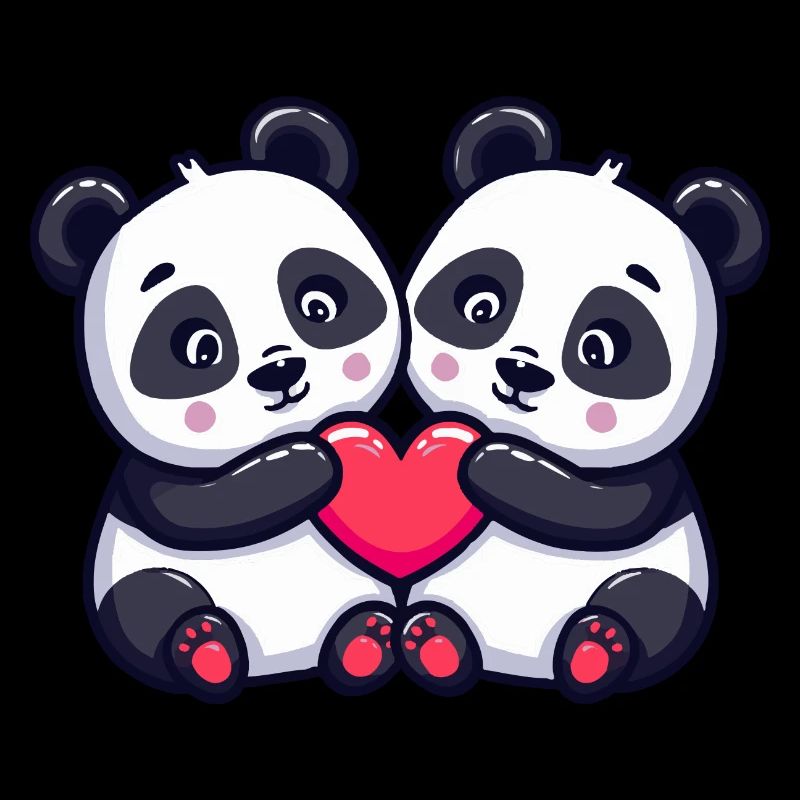 Panda Comic Paar Liebe