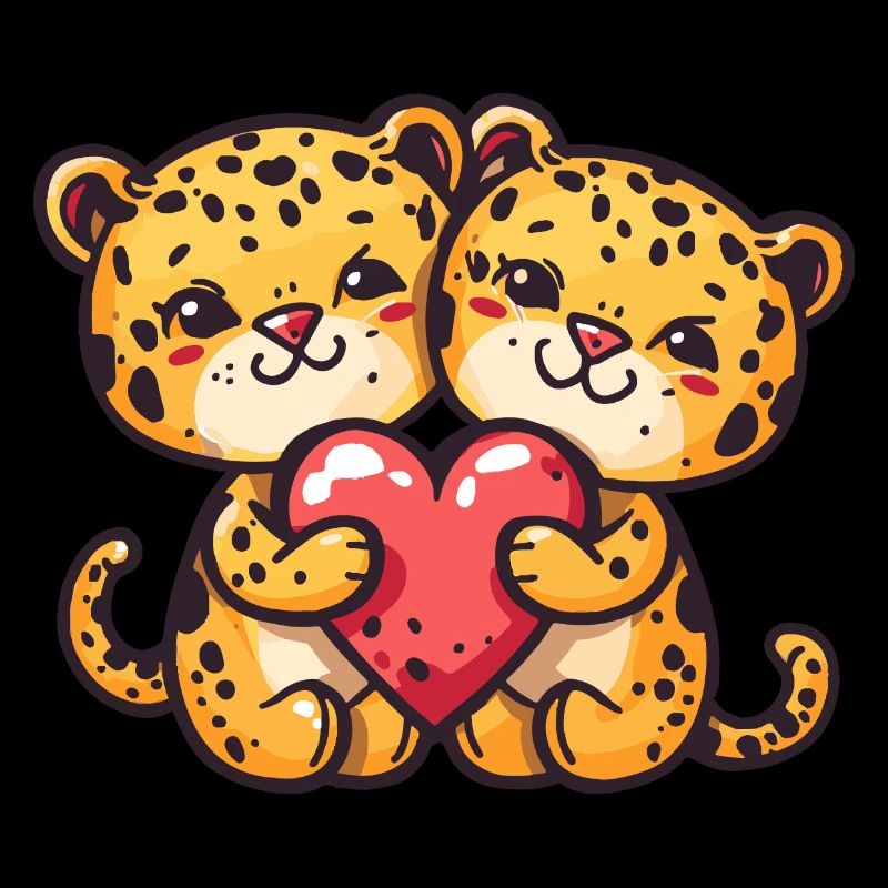 Leopard Comic Paar Liebe