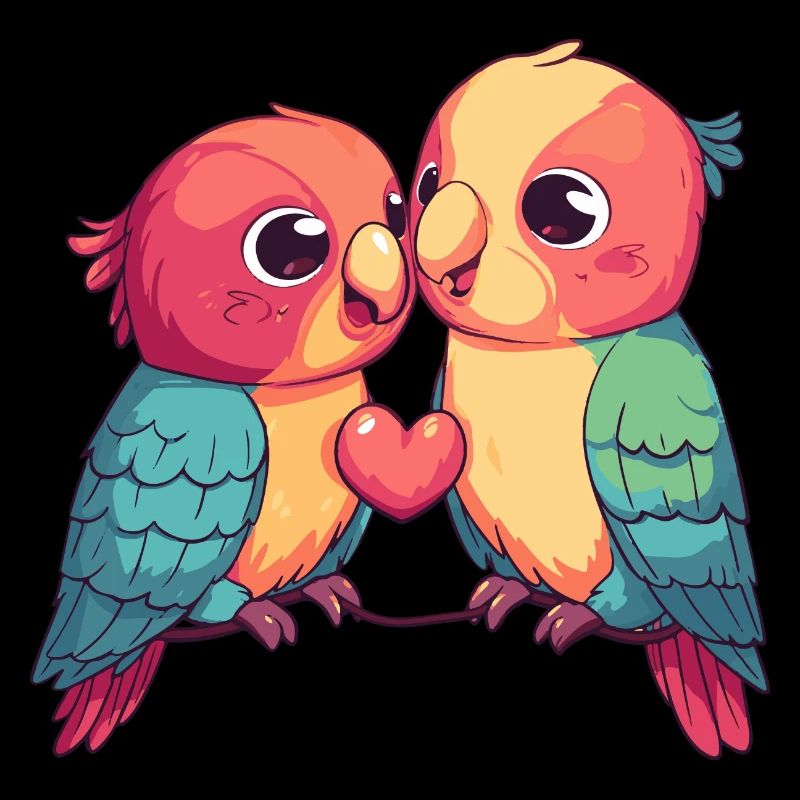 Parrot Comic Couple Love