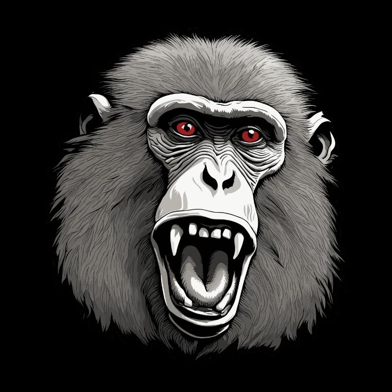 Affe / Tier / Zoo / Babian / Wild / Comic