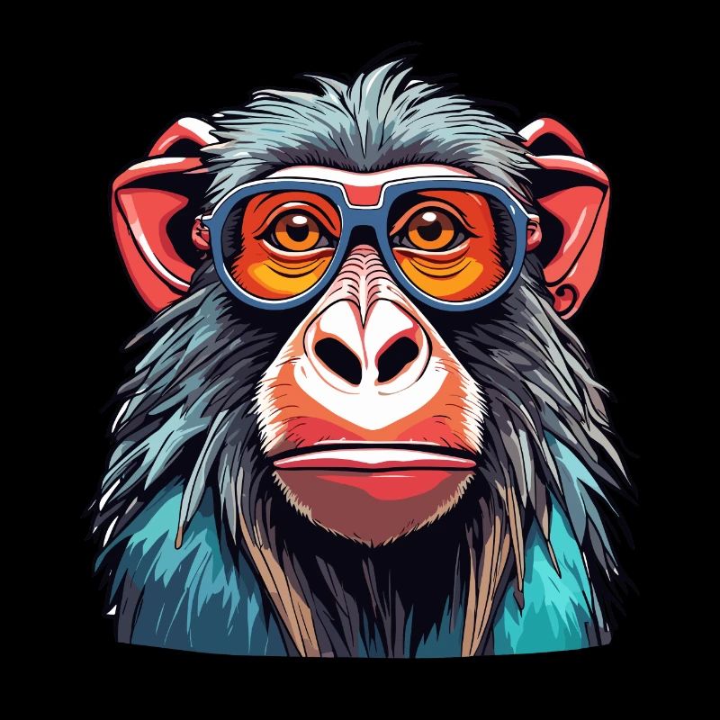 Affe / Tier / Zoo / Babian / Wild / Comic