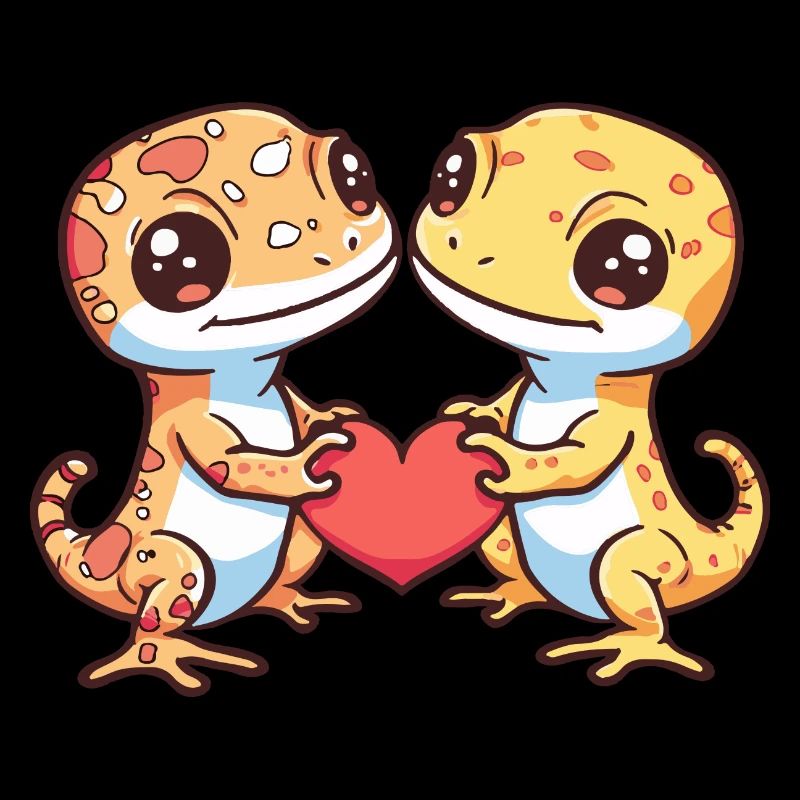 Echse Paar Verliebt Gecko Eidechse Valentinstag