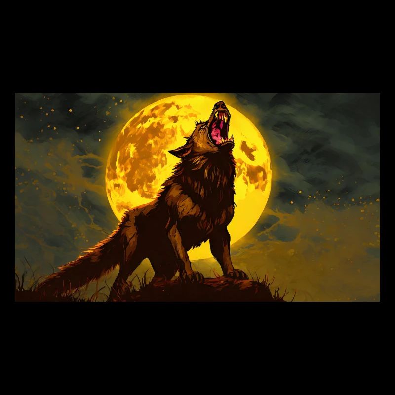 Böser Werwolf heult das Mondmonster dunkel an