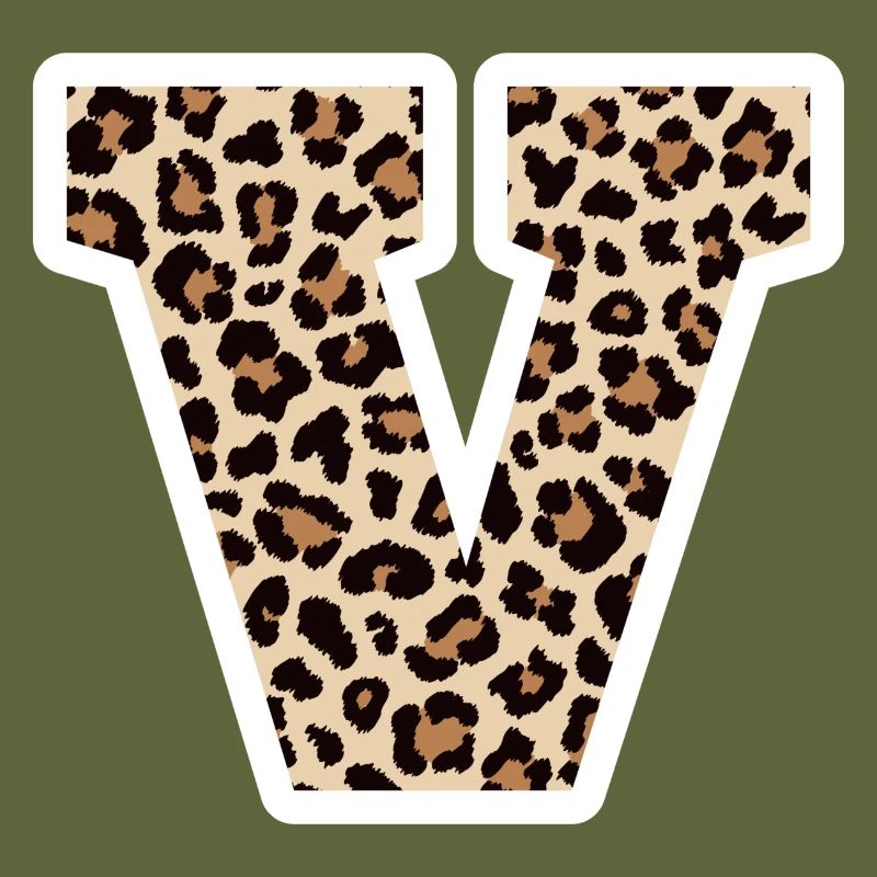 Buchstabe V Leopardenmuster - Geschenkidee zum Geburtstag