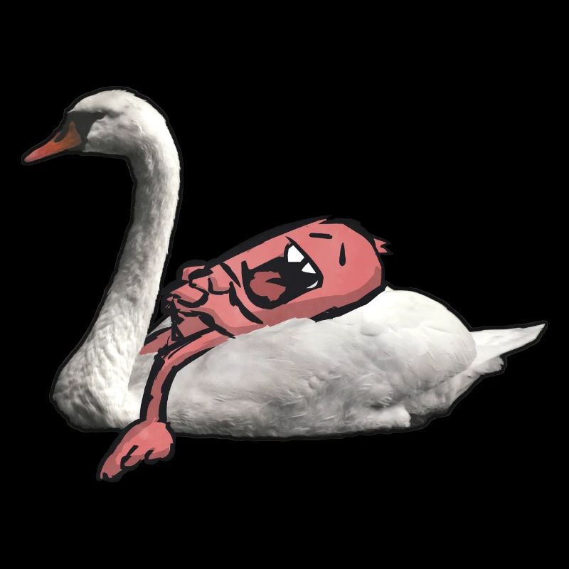 Sleeping monster on swan